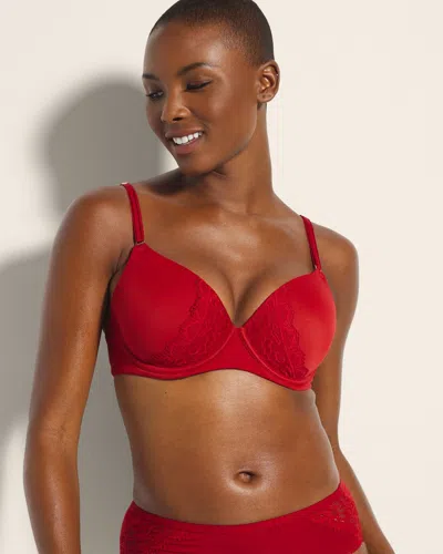 Soma Embraceable Perfect Coverage Convertible Bra With Lace Back In Red Size 34dd |  In Paint The Town Red