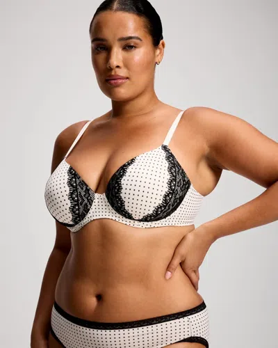 Soma Embraceable Perfect Coverage T-shirt Bra With Lace In Ivory Size 32b |  Women's Bras In White
