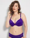 Soma Embraceable Push-up Plunge Bra With Lace In Blue Size 36dd |  In Passionflower