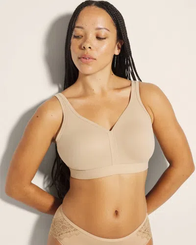 Soma Embraceable Wireless Unlined Full Coverage Bra In Neutral
