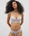 Soma Enbliss Luxe Wireless Bra With Lace Back In Gray Size 42dd |  Women's Bras