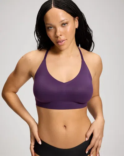 Soma Enbliss Racerback Bralette With Lace Back In Purple Size Small |  Women's Bras In Blackberry