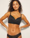 Soma Enbliss Wireless Bra With Lace In Black Size 32a |  Women's Bras In Black