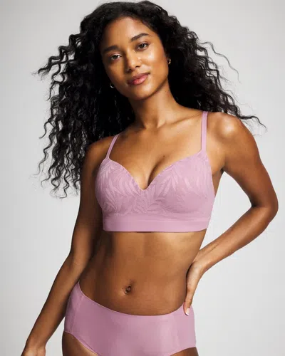 Soma Enbliss Wireless Bra With Lace In Purple Size 32a |  Women's Bras In Beach Plum