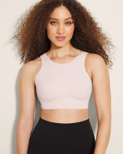 Soma Sport High Neck Yoga Bra In Pink Size Large In Sepia Rose