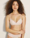 Soma Lightly Lined Wireless Bra With Lace In Pink Size 34dd |  In Sepia Rose