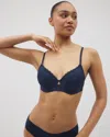 Soma Lightly Lined Perfect Coverage T-shirt Bra With Lace In Navy Blue Size 32c |  Women's Bras