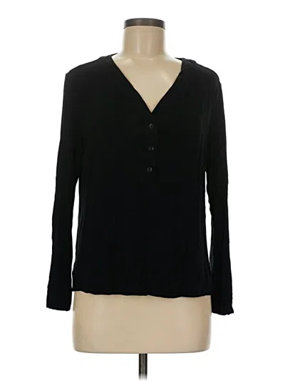 Pre-owned Soma Long Sleeve Blouse In Black