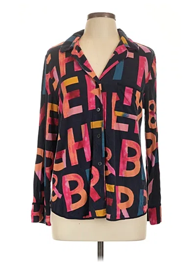 Pre-owned Soma Long Sleeve Blouse In Black