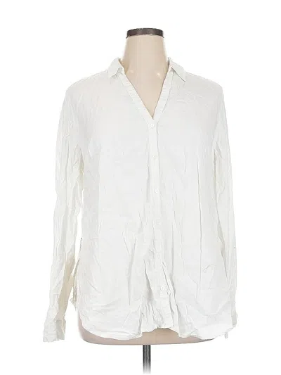Pre-owned Soma Long Sleeve Blouse In White