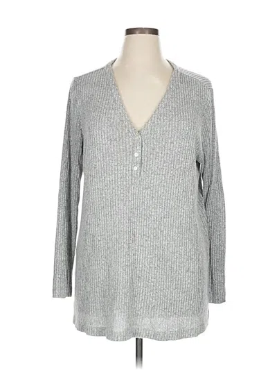 Pre-owned Soma Long Sleeve Henley Shirt In Silver