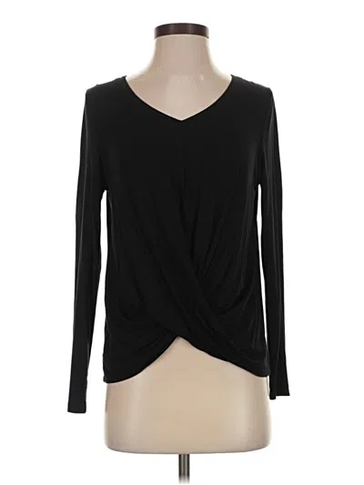 Pre-owned Soma Long Sleeve Top Black Plunge Neckline Tops