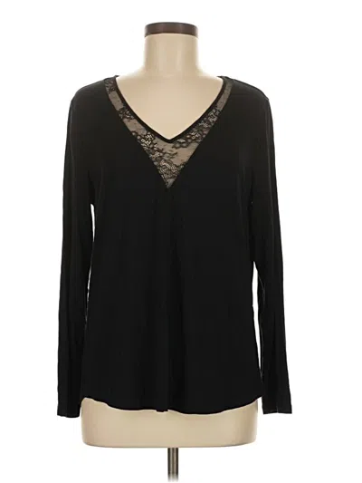 Pre-owned Soma Long Sleeve Top Black V Neck Tops