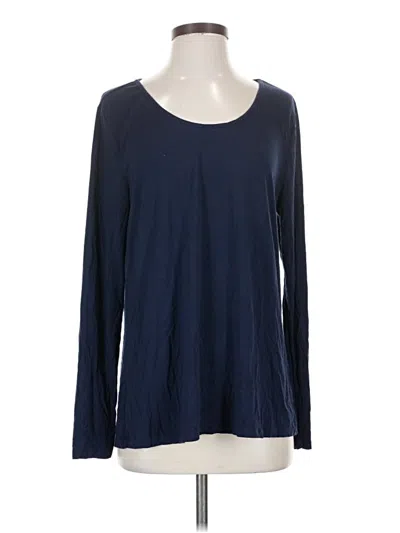 Pre-owned Soma Long Sleeve Top Blue Scoop Neck Tops