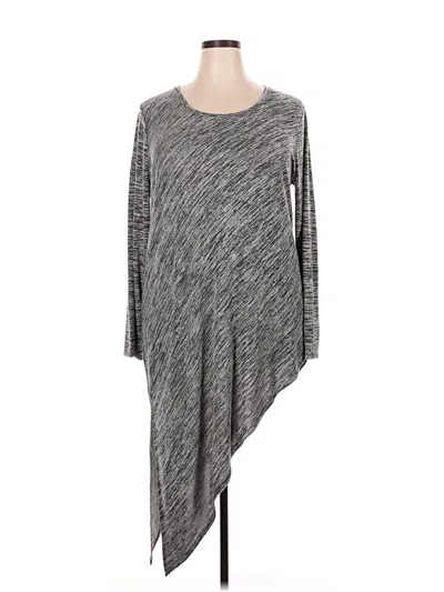 Pre-owned Soma Long Sleeve Top Gray One Shoulder Neckline Tops