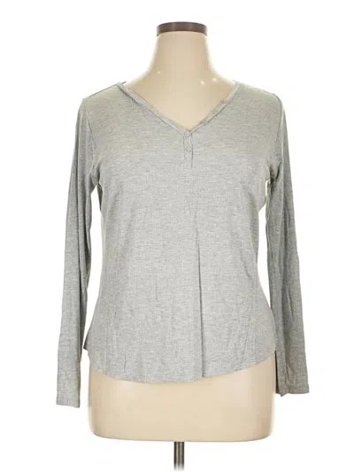 Pre-owned Soma Long Sleeve Top Gray V-neck Tops