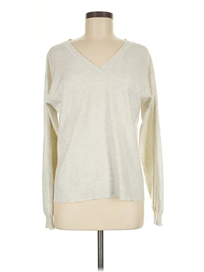 Pre-owned Soma Long Sleeve Top Ivory V Neck Tops In White