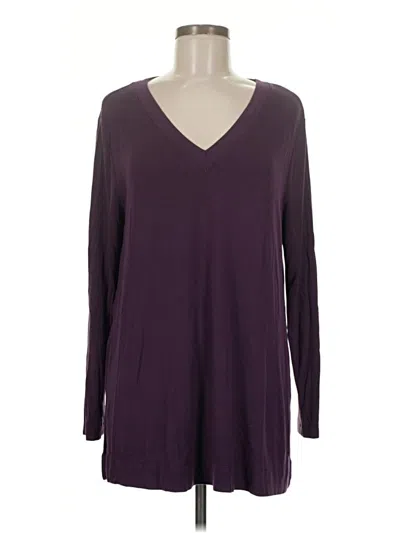 Pre-owned Soma Long Sleeve Top Purple V Neck Tops