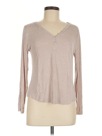 Pre-owned Soma Long Sleeve Top Tan V-neck Tops