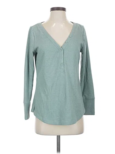 Pre-owned Soma Long Sleeve Top Teal V-neck Tops