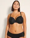 Soma Modern Essentials Lightly Lined Perfect Coverage T-shirt Bra In Black Size 32d |  Women's Bras In Black