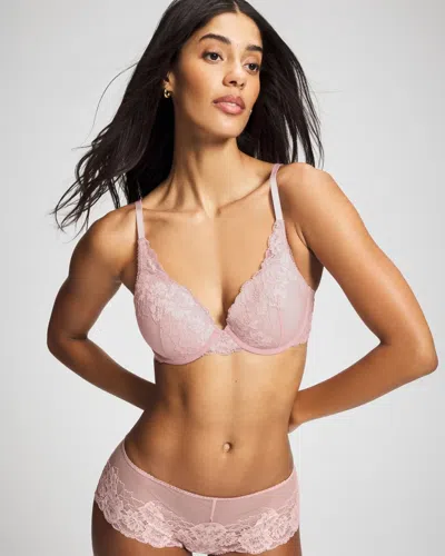Soma Romantic Lace Lightly Lined Perfect Coverage T-shirt Bra In Porcelain Ivory Size 32b |  Women's  In Pink/porcelain Cd