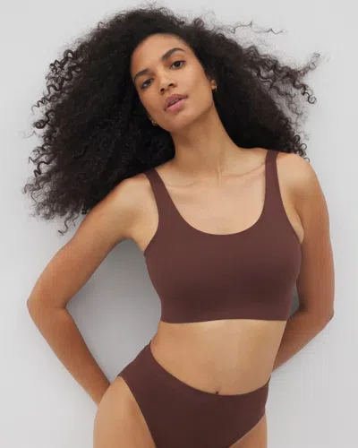 Soma Seamless Rib Bralette In Brown Size Xs |  Women's Bras In Mocha