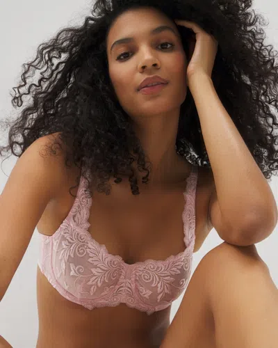 Soma Sensuous Lace Unlined Bra In Pink Size 38g |  Women's Bras In Sugar Coated