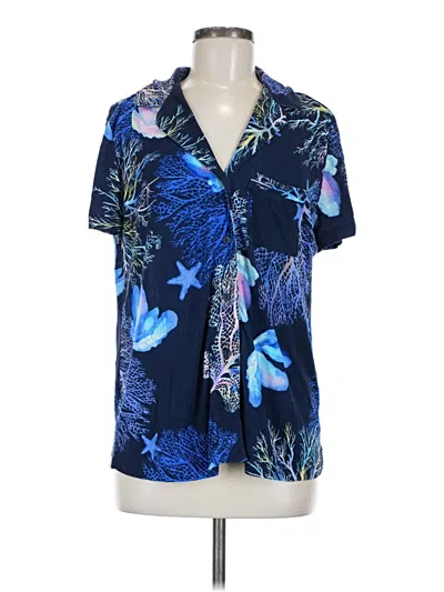 Pre-owned Soma Short Sleeve Blouse In Blue