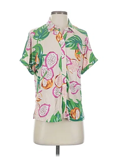 Pre-owned Soma Short Sleeve Blouse In Green