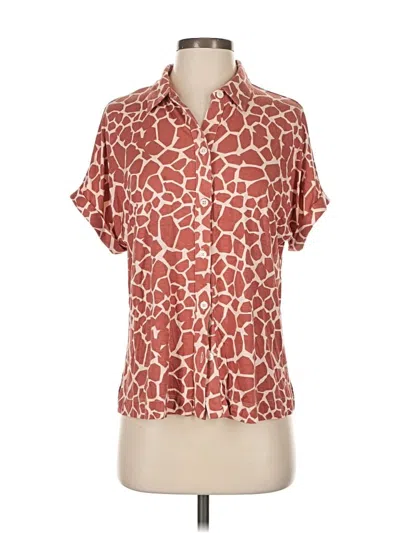 Pre-owned Soma Short Sleeve Blouse In Red