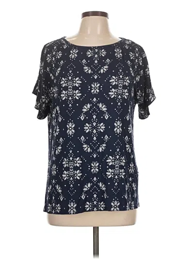 Pre-owned Soma Short Sleeve Top Blue Keyhole Neckline Tops