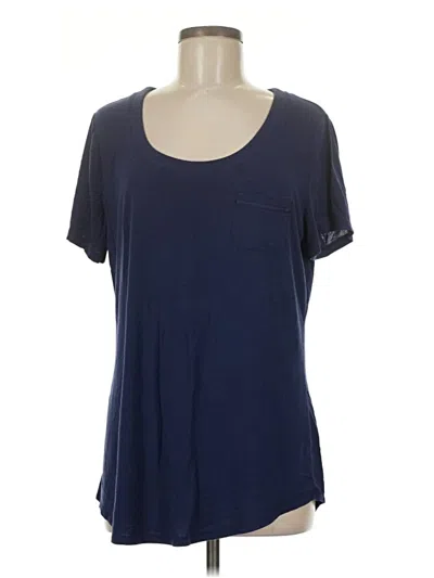 Pre-owned Soma Short Sleeve Top Blue Scoop Neck Tops