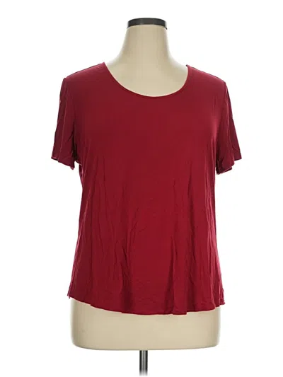 Pre-owned Soma Short Sleeve Top Burgundy Scoop Neck Tops
