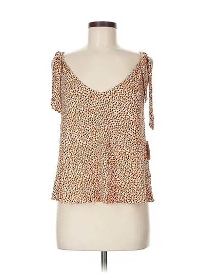 Pre-owned Soma Short Sleeve Top Orange Sweetheart Neckline Tops