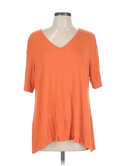 Pre-owned Soma Short Sleeve Top Orange V Neck Tops