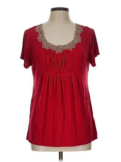 Pre-owned Soma Short Sleeve Top Red Scoop Neck Tops