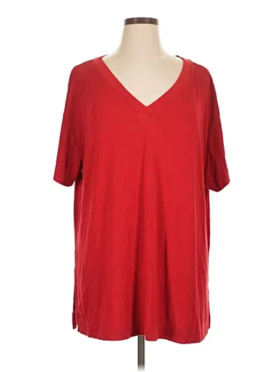 Pre-owned Soma Short Sleeve Top Red V-neck Tops