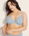 Soma Stretch Lace Unlined Perfect Coverage T-shirt Bra In Dusty Blue Size 34c In Dusty Blue