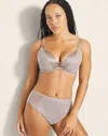 Soma Push-up Plunge Bra With Lurex Embroidery In Gray Size 42ddd |  In Silver Taupe