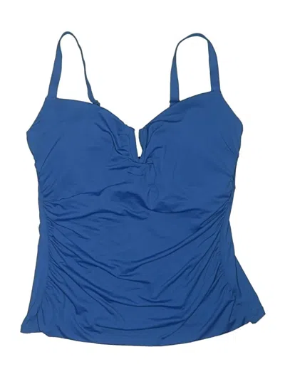 Pre-owned Soma Swimsuit Top Blue Solid Pattern Swimwear