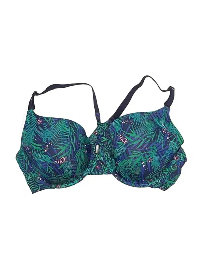 Pre-owned Soma Swimsuit Top Green Paisley Pattern Swimwear