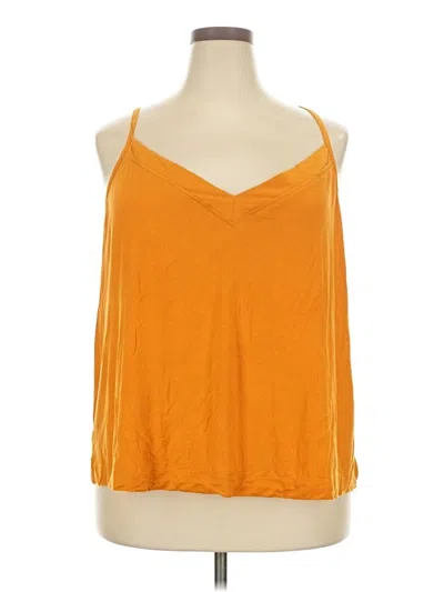 Pre-owned Soma Tank Top Orange Cold Shoulder Neckline Tops