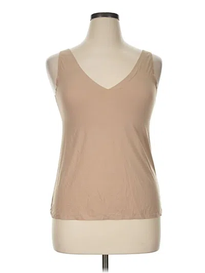 Pre-owned Soma Tank Top Tan Plunge Neckline Tops