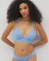 Soma Triangle Bralette With Lace In Blue Size 2xl |  Women's Bras In Wishful Blue