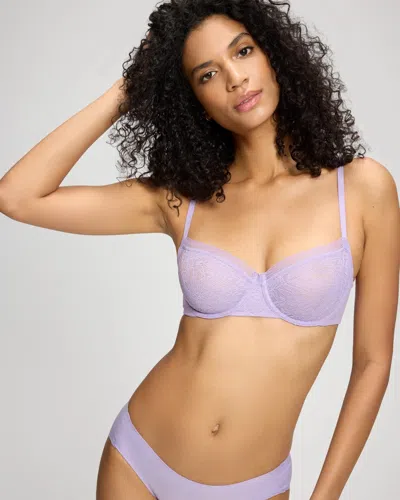 Soma Unlined Balconette Bra With Stretch Lace In Purple Size 32ddd |  Women's Bras In Lavender Breeze