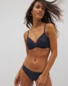 Soma Unlined Perfect Coverage T-shirt Bra With Stretch Lace In Navy Blue Size 38dd In Nightfall Navy