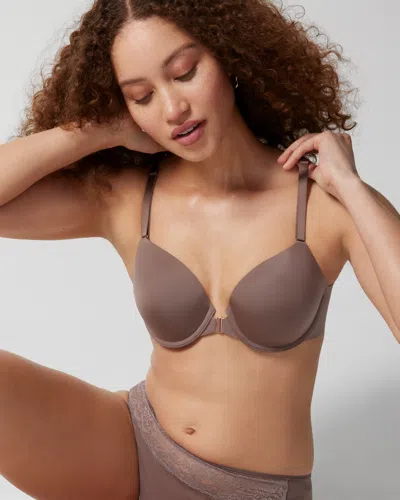Soma Vanishing 360 Perfect Coverage Front Close Bra In Dark Nude