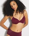 Soma Modern Essentials Light Push-up Plunge Bra In Purple Size 32b |  In Velvet Plum