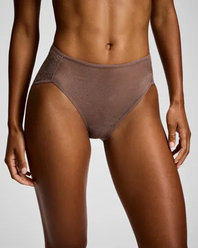Soma Women's Allover Lace High-leg No-show Panty In Brown Size Xs |  Vanishing Edge Panties In Deep Taupe